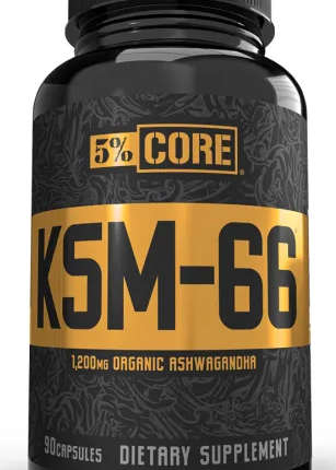 5% Nutrition: KSM-66, 90 Capsules