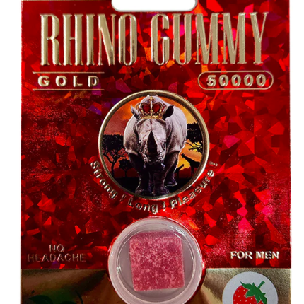 Rhino: Gold 50000 Gummy Red Package Male Enhancement